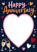 Load image into Gallery viewer, Happy Anniversary Hearts Photo Upload Birthday Card
