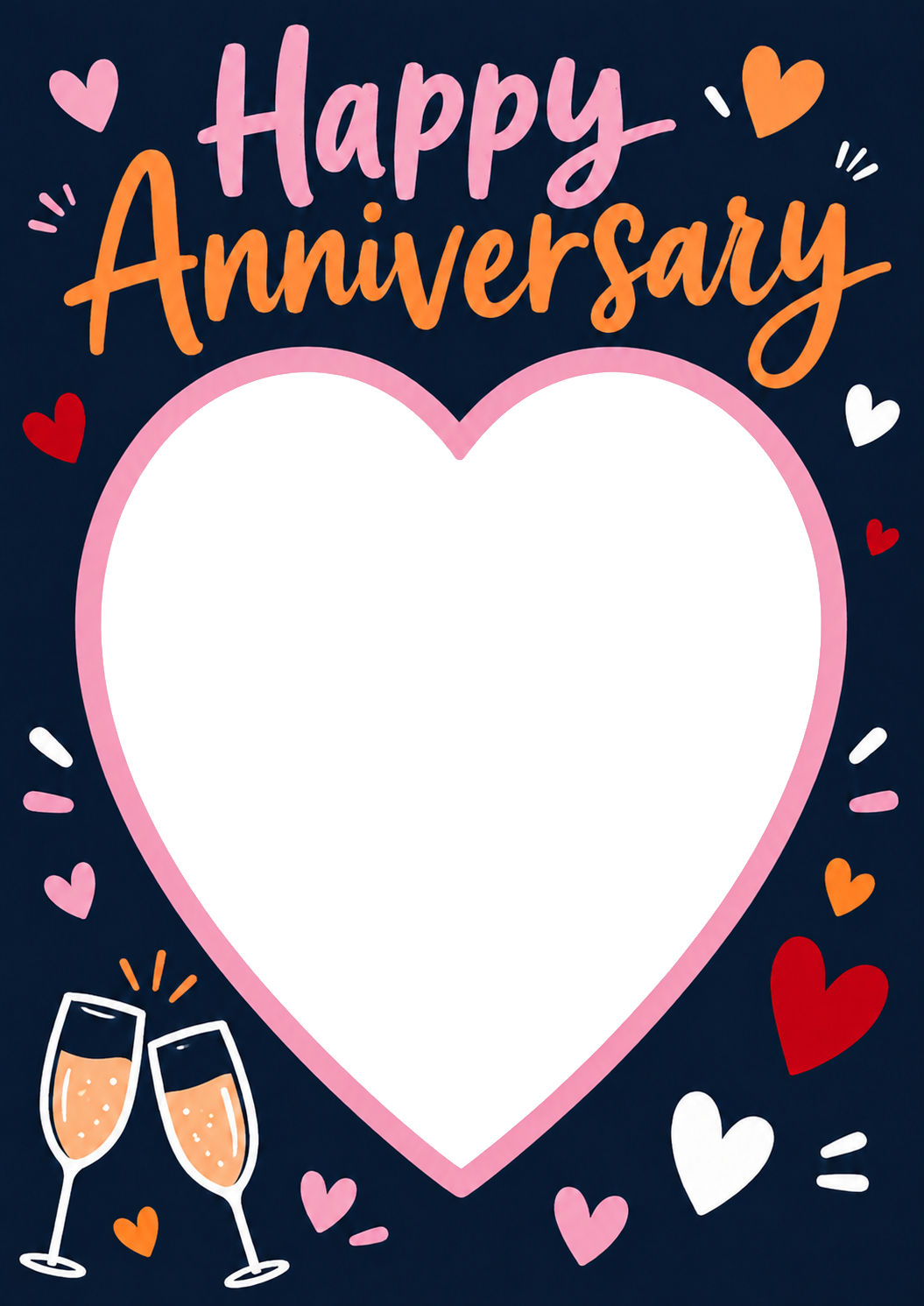 Happy Anniversary Hearts Photo Upload Birthday Card
