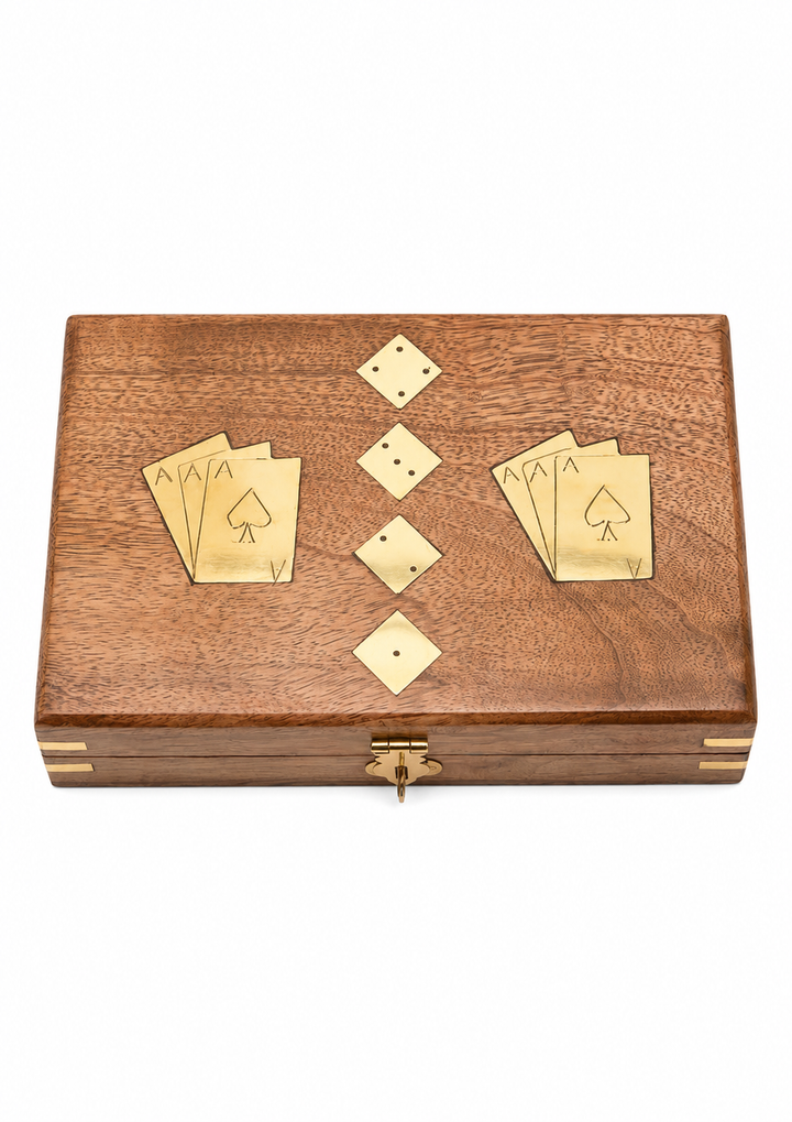 Widdop Brown Harvey Makin Wooden Games Set Cards with Dice