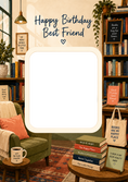 Load image into Gallery viewer, Bookish Photo Upload Birthday Card for Best Friend
