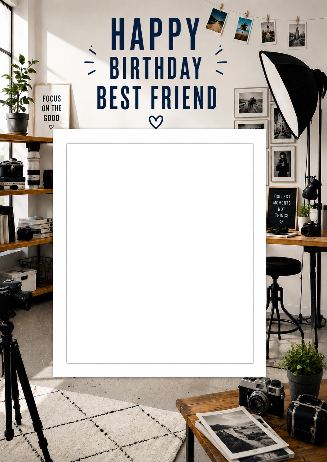 Photography Studio Photo Upload Birthday Card for Best Friend