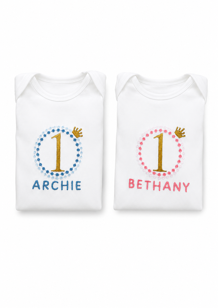 Personalised First Birthday Embroidered Vest