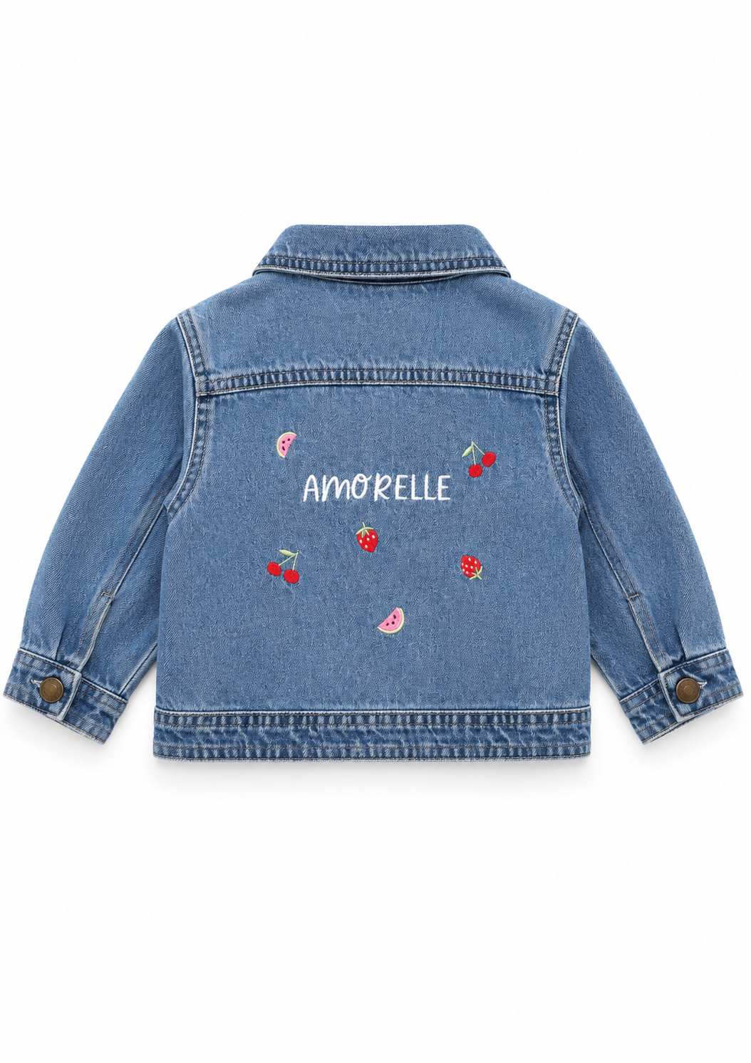 Personalised Red Fruit Denim Jacket