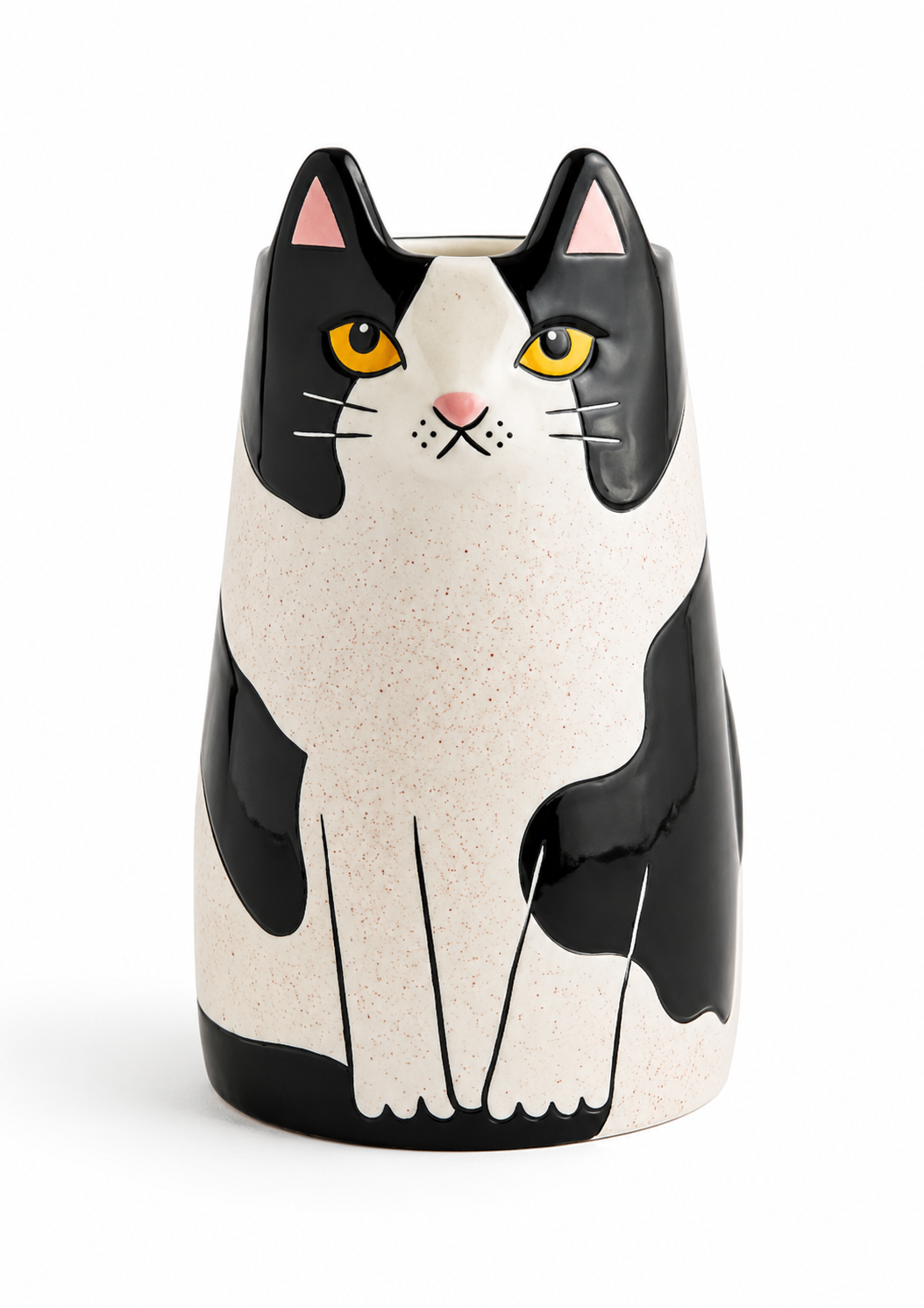 Rockett St George Black/Cream Claude the Cat Vase