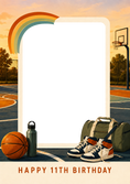 Load image into Gallery viewer, Basketball Court Photo Upload 11th Birthday Card
