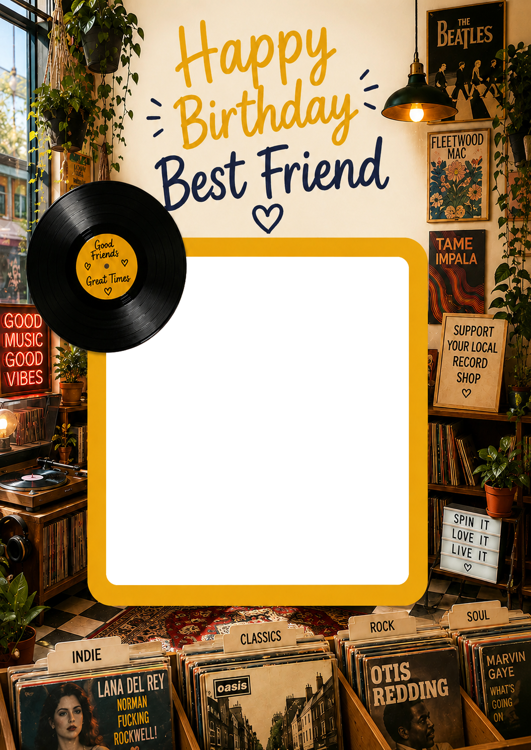 Good Vibes Photo Upload Birthday Card