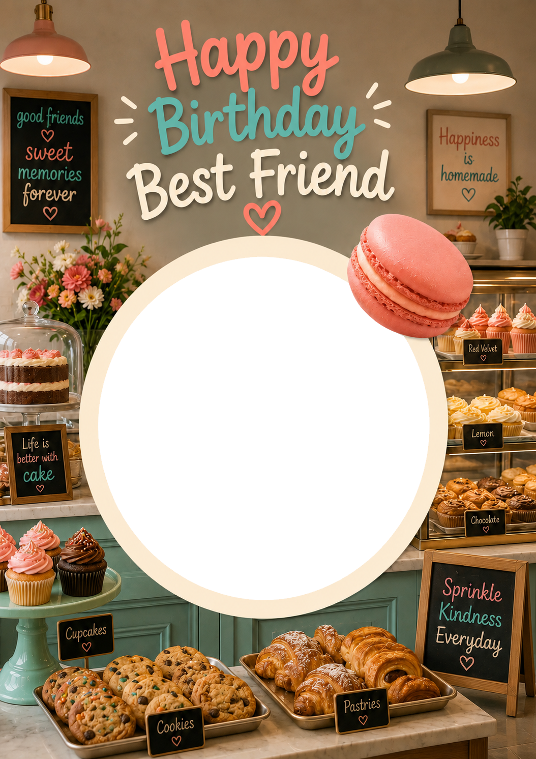Bakery Photo Upload Birthday Card for Best Friend