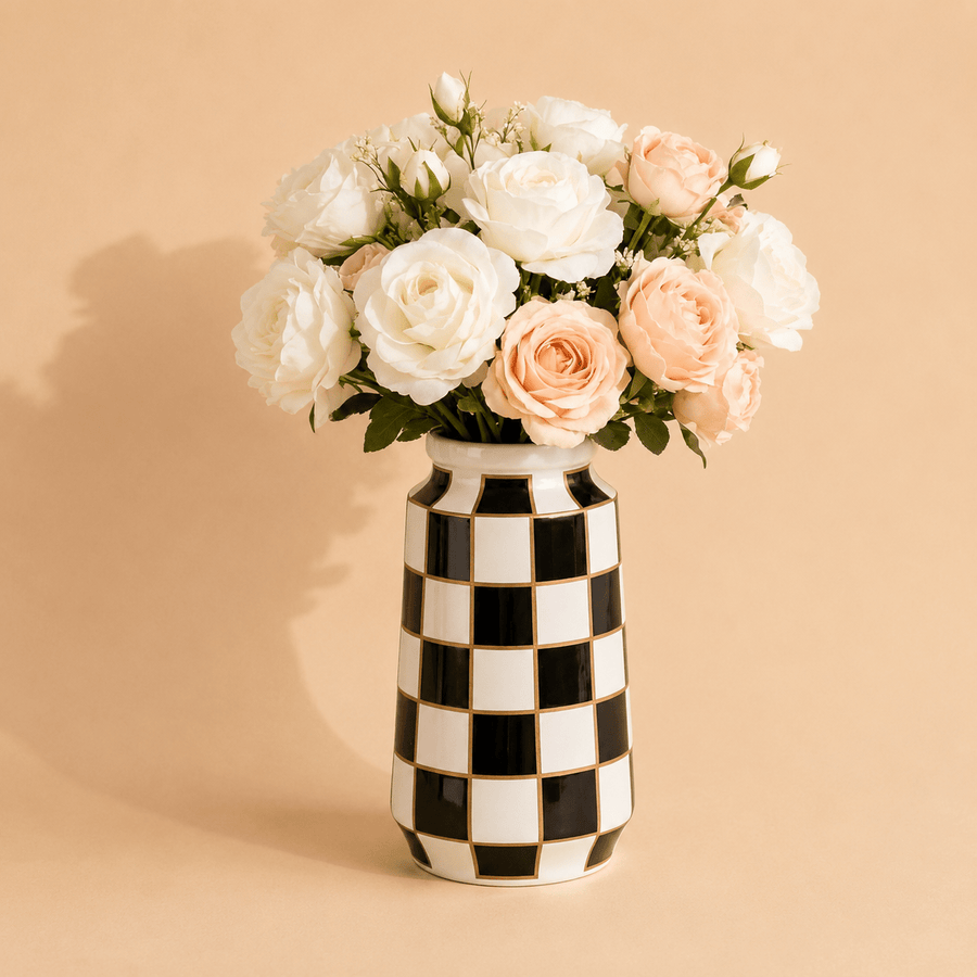 Avant Garde Chequered Ceramic Vase