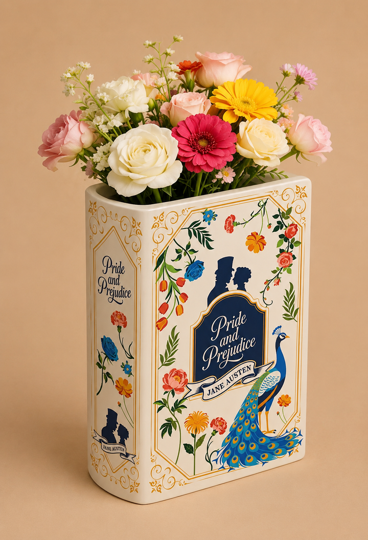 Large Book Shaped Decorative Vase