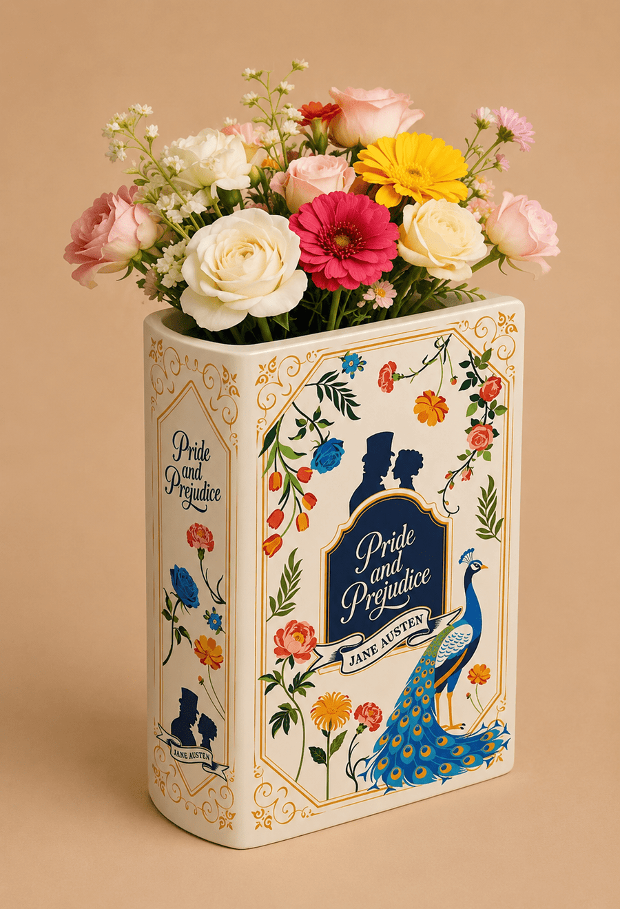 Large Book Shaped Decorative Vase