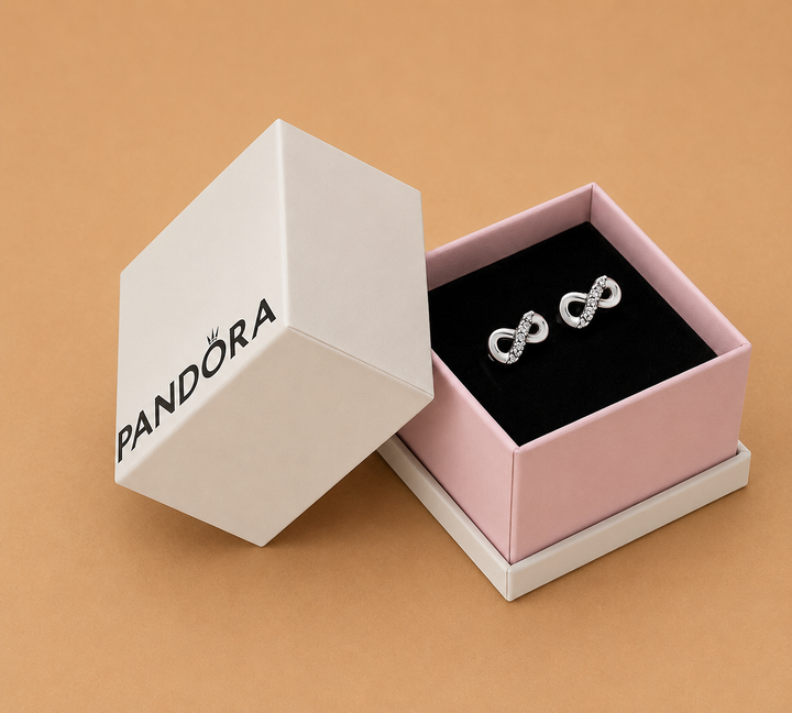 Pandora Sterling Silver Infinity Stud Earrings