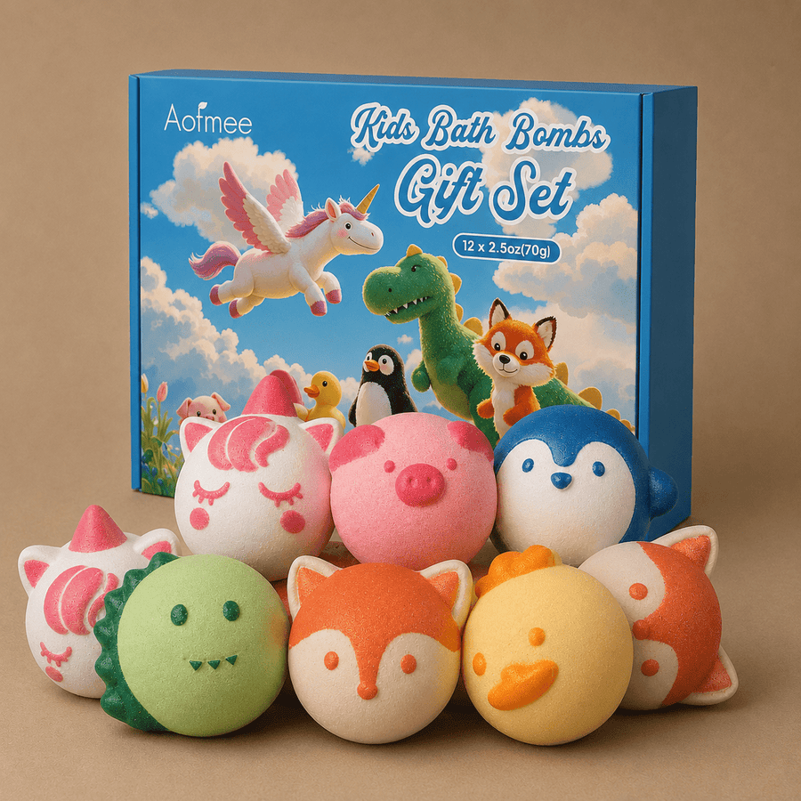 Aofmee Bath Bombs for Kids, 12 Pcs Kids Bath Bombs