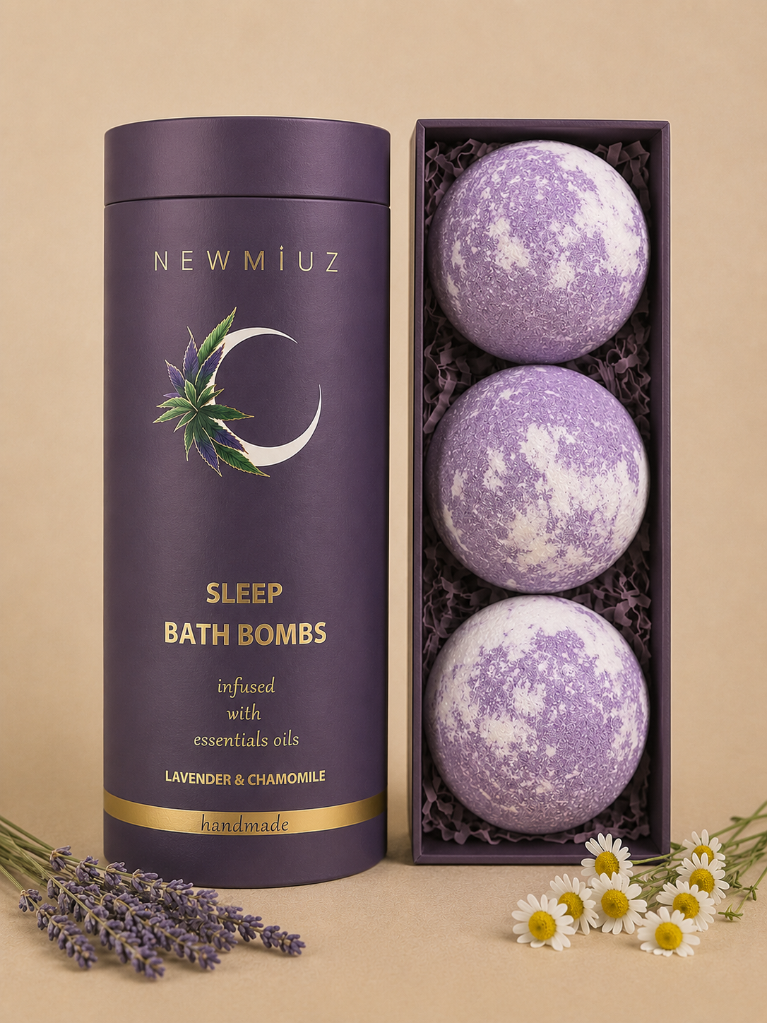 Deep Sleep Well Bath Bombs Lavender Chamomile Essential Oils