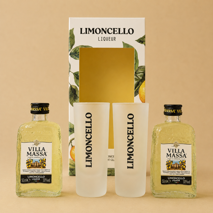 Villa Massa Limoncello Gift Set with Branded Shot Glasses (2 x 5cl)