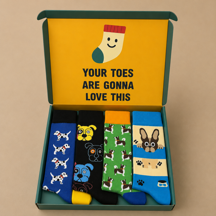 Dog Lover Socks Gift Box – 4 Pairs