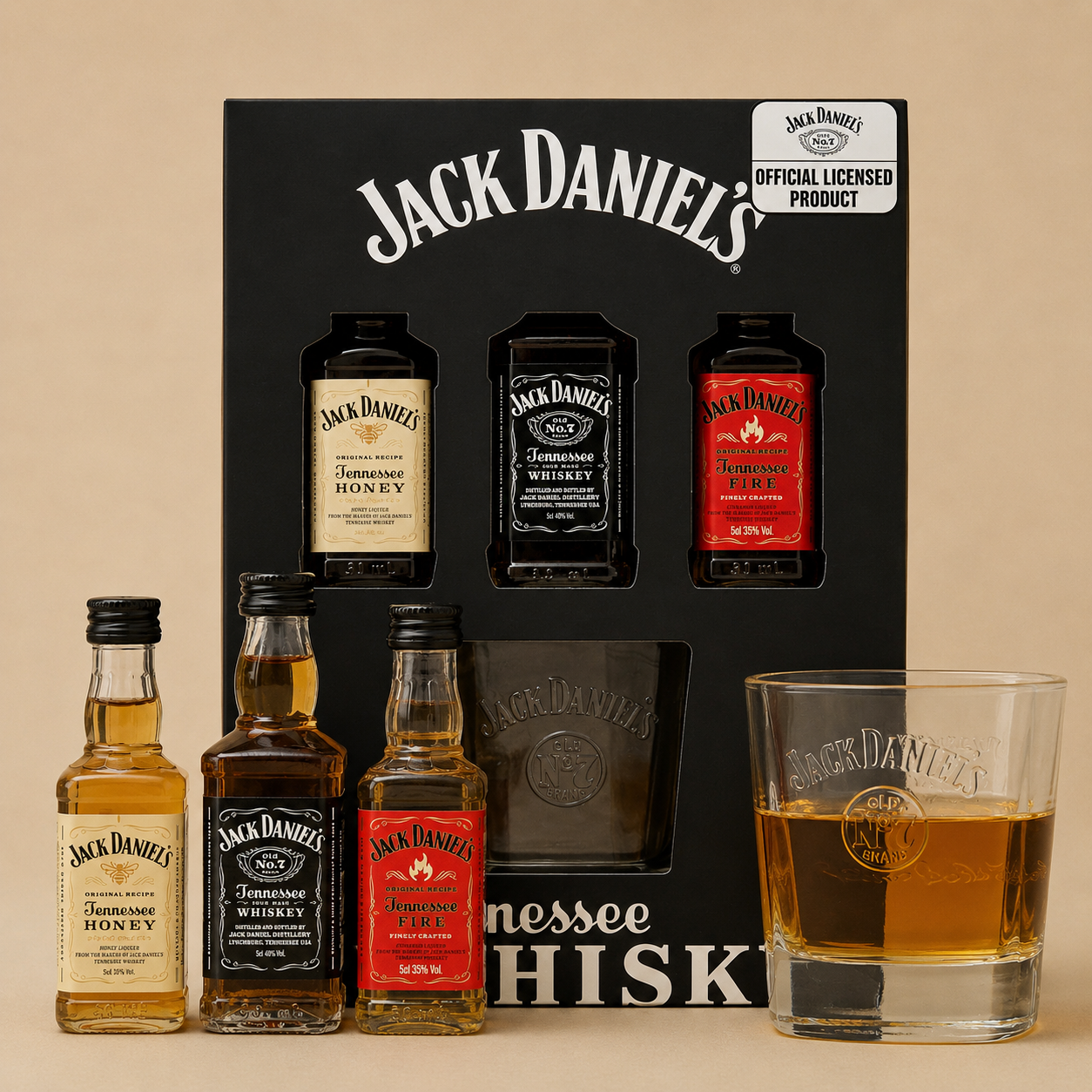 Jack Daniel's Tennessee Whiskey Mini Gift Set with Glass