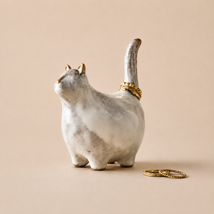 Grey Chester The Cat Ring Holder