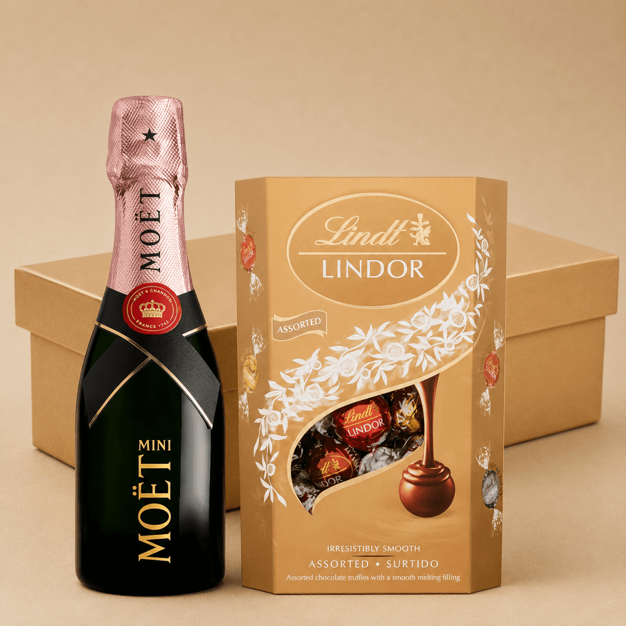 Mini Moët Rosé & Lindor Hamper