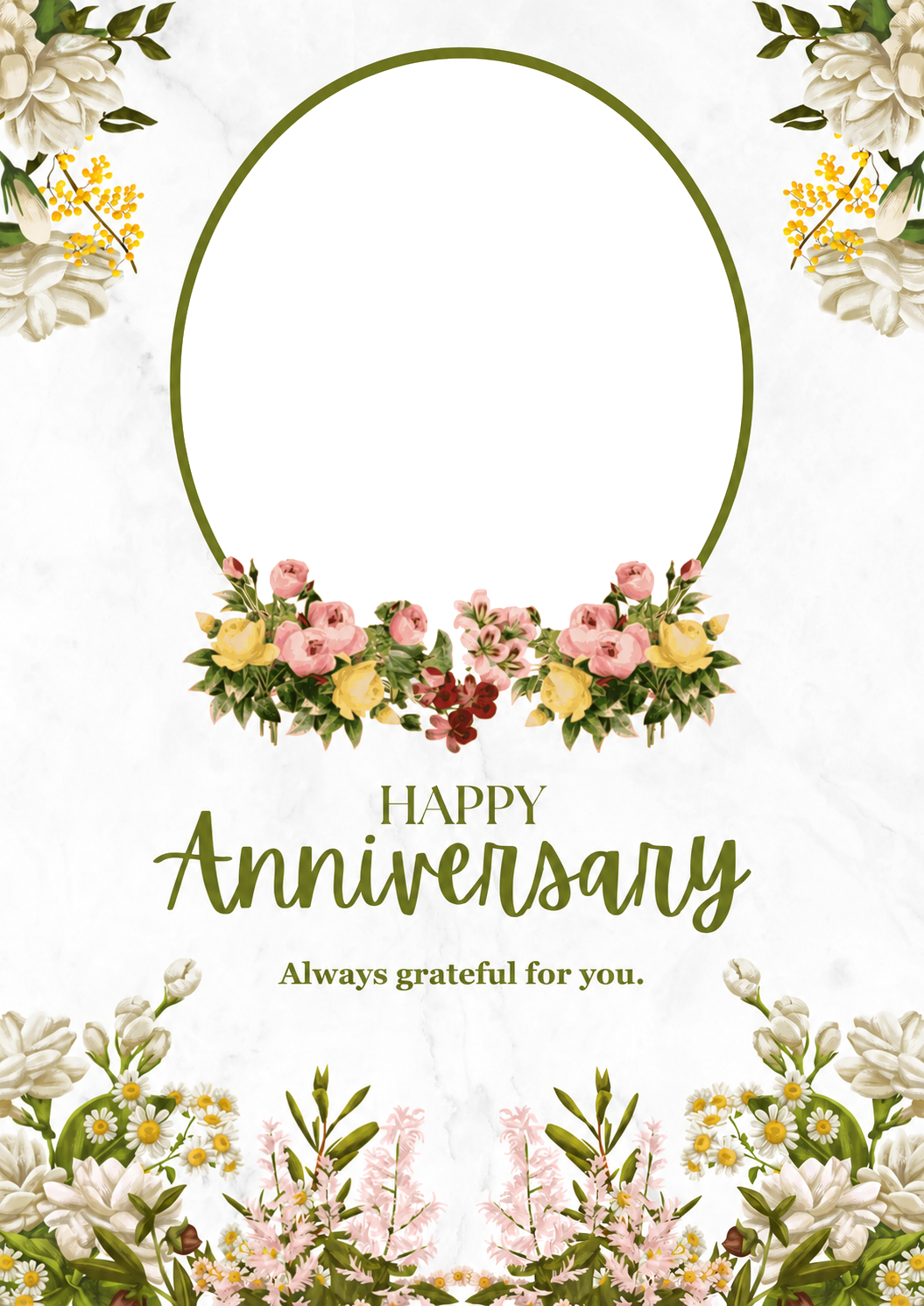 Floral Bridesmaid Getting Ready Photo Upload Anniversary Card for Her