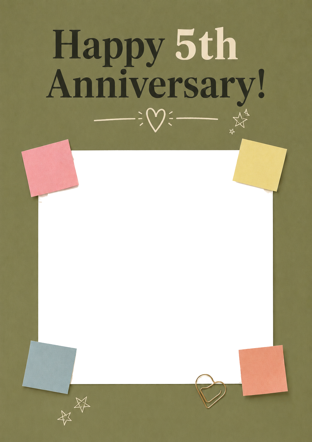 Office Celebration Happy 5th Photo Upload Anniversary Card