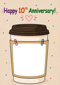 Load image into Gallery viewer, Coffee Cup High Five Photo Upload Anniversary Card
