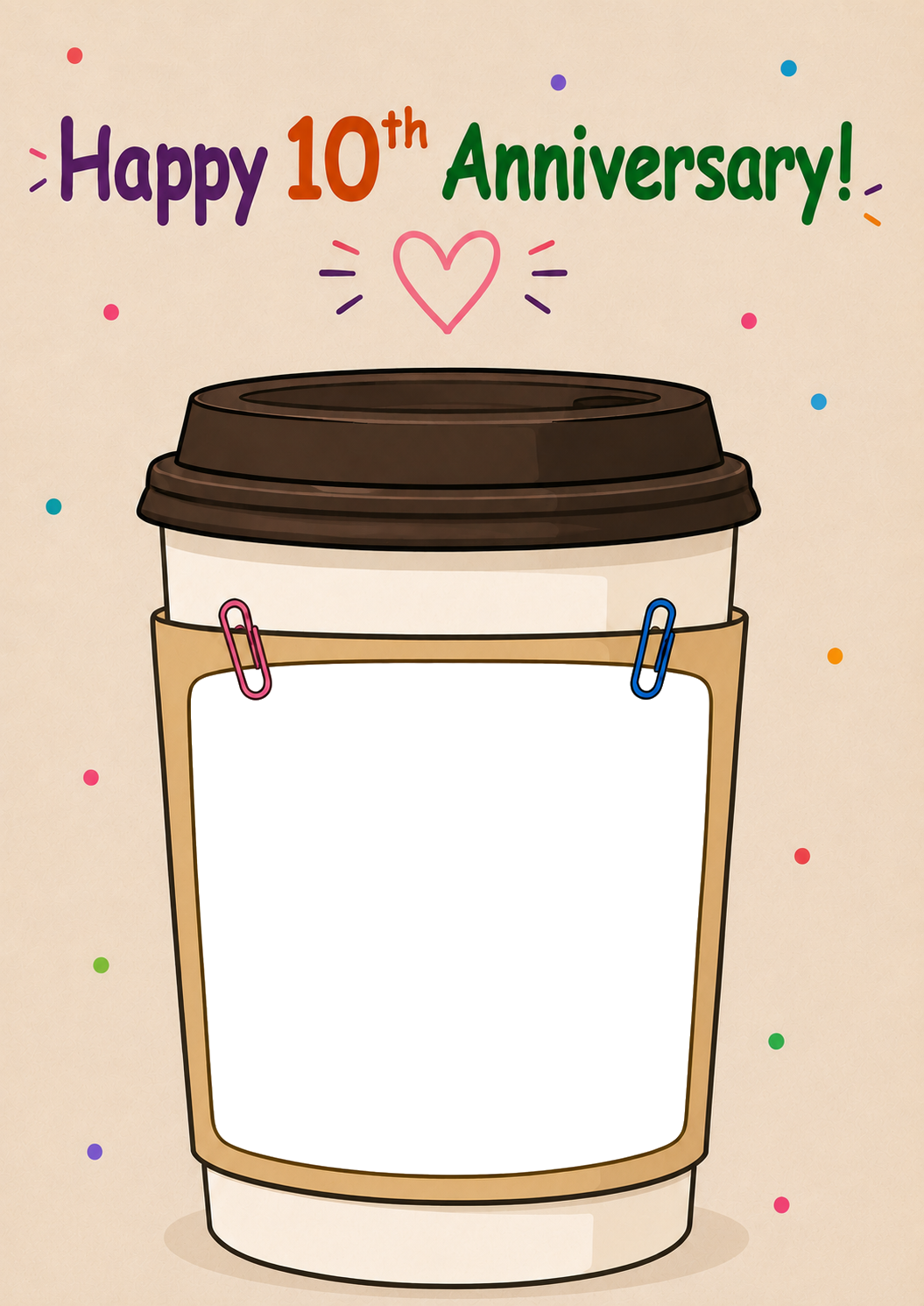 Coffee Cup High Five Photo Upload Anniversary Card