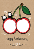 Load image into Gallery viewer, Cute Cherry Ladybird Photo Upload Anniversary Card
