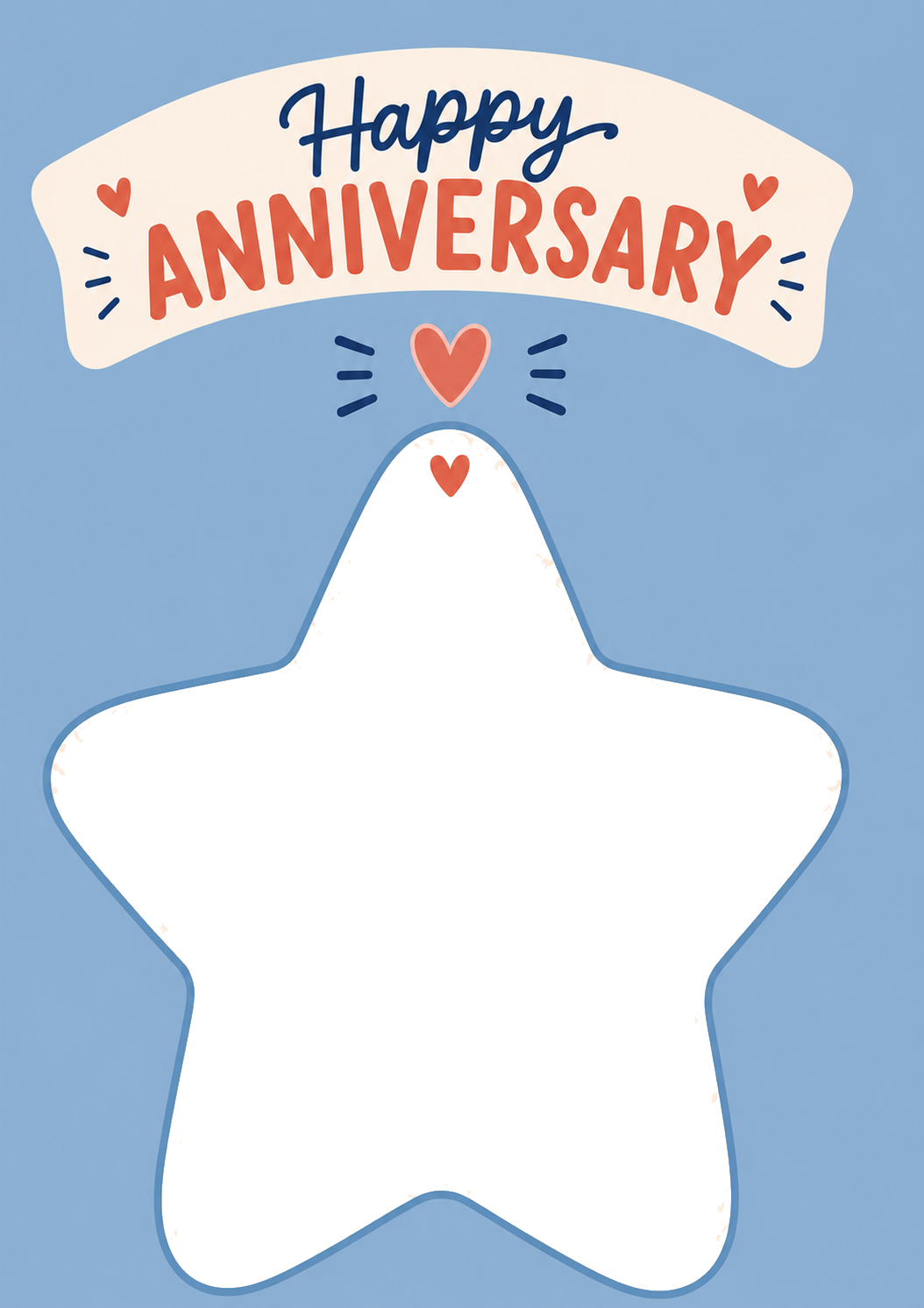 Happy Anniversary Star Frame Photo Upload Anniversary Card