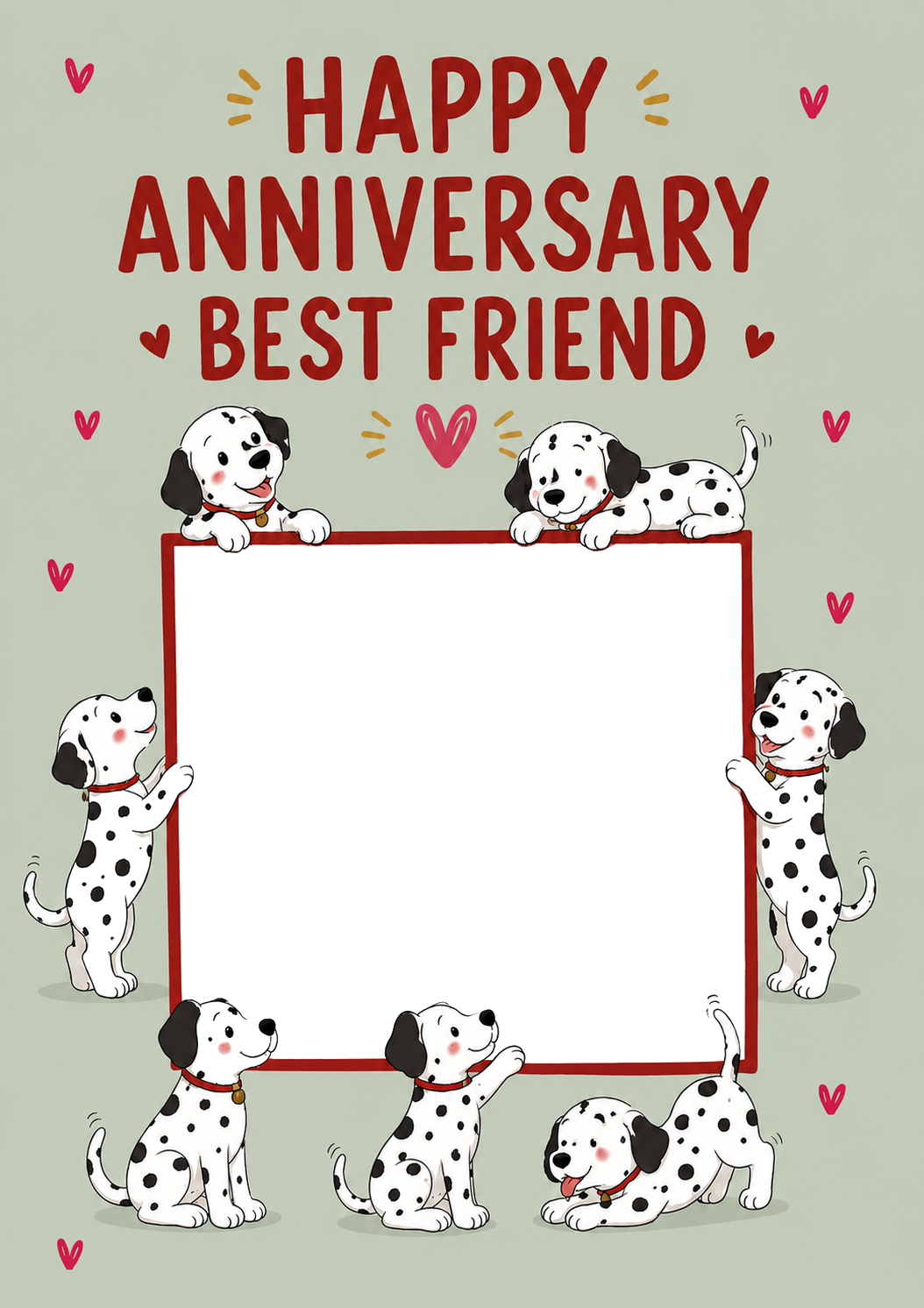 Cute Dalmatian Best Friend Photo Upload Anniversary Card