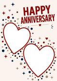 Load image into Gallery viewer, Confetti Hearts Two Photo Upload Anniversary Card for Her
