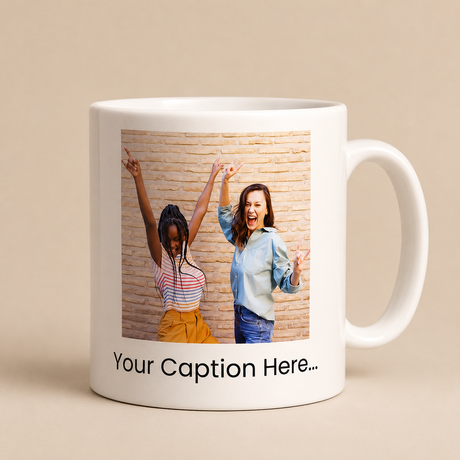 Double Sided Photo and Caption Mug
