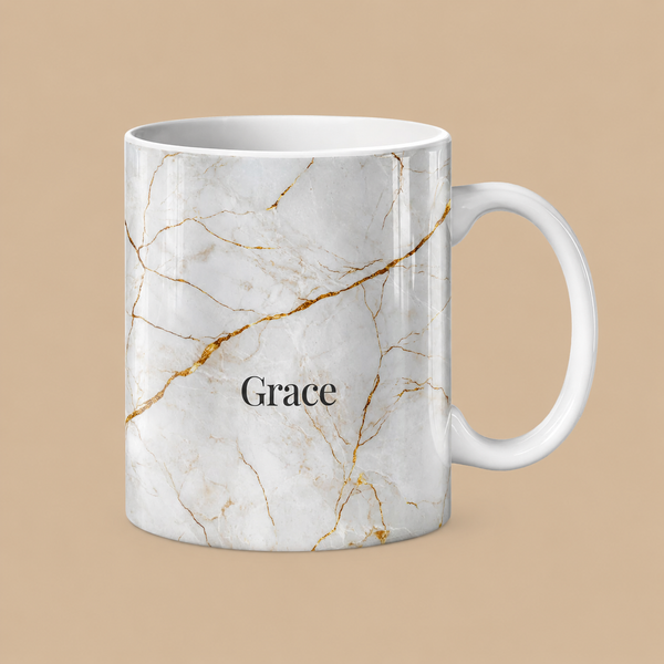 Personalised Pure Grace Marble Name Mug