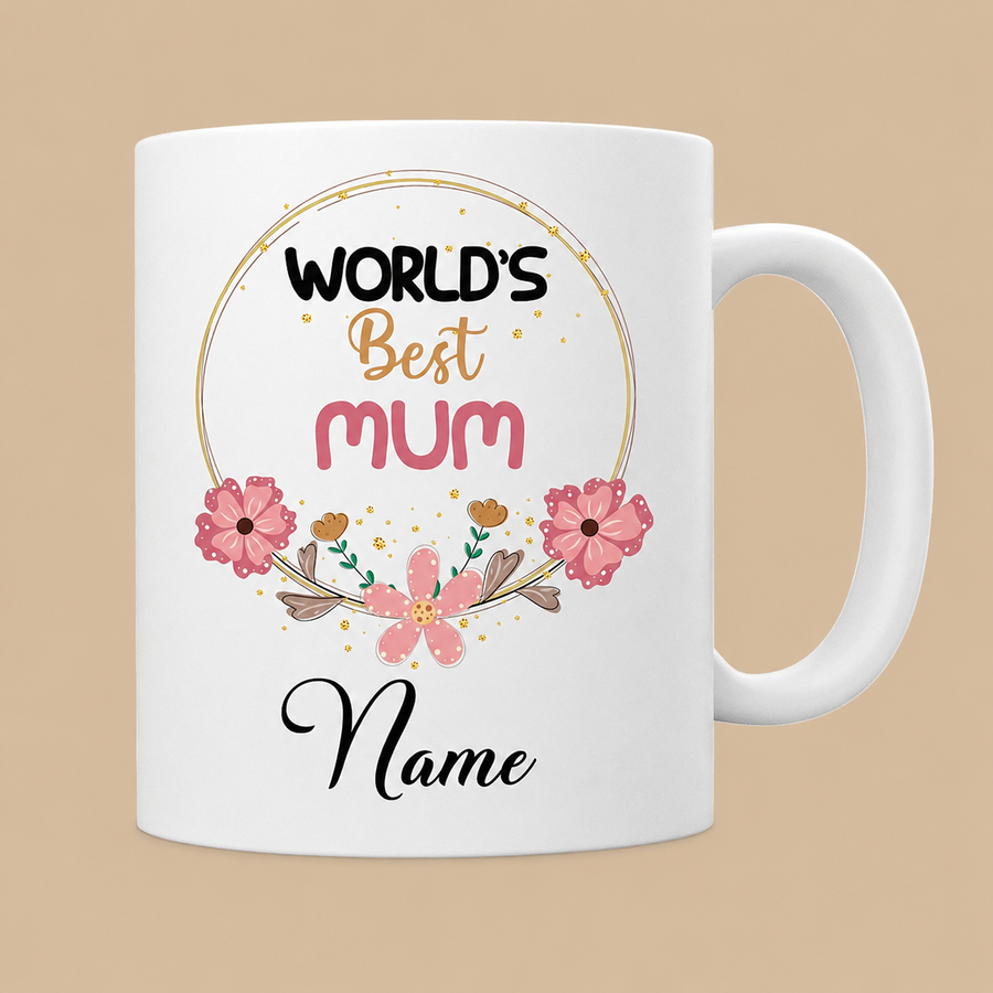 Personalised World’s Best Mum Floral Mug