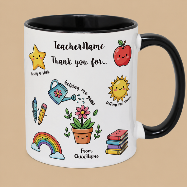 Personalised Cute Best Teacher Name Mug