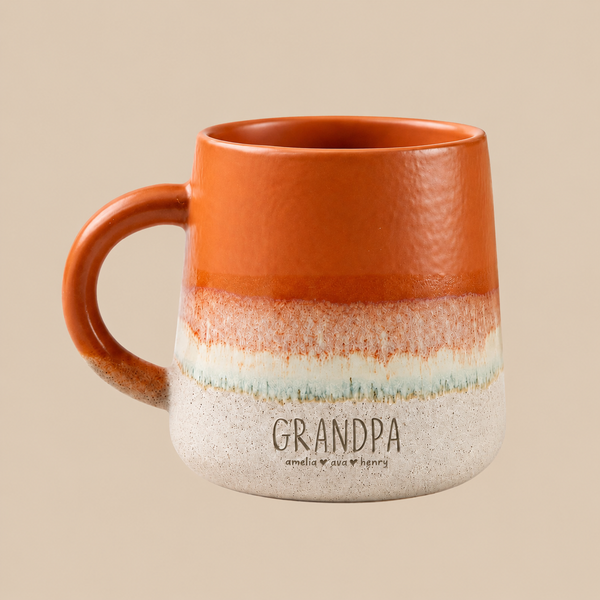 Personalised Terracotta Gradient Stoneware Name Mug