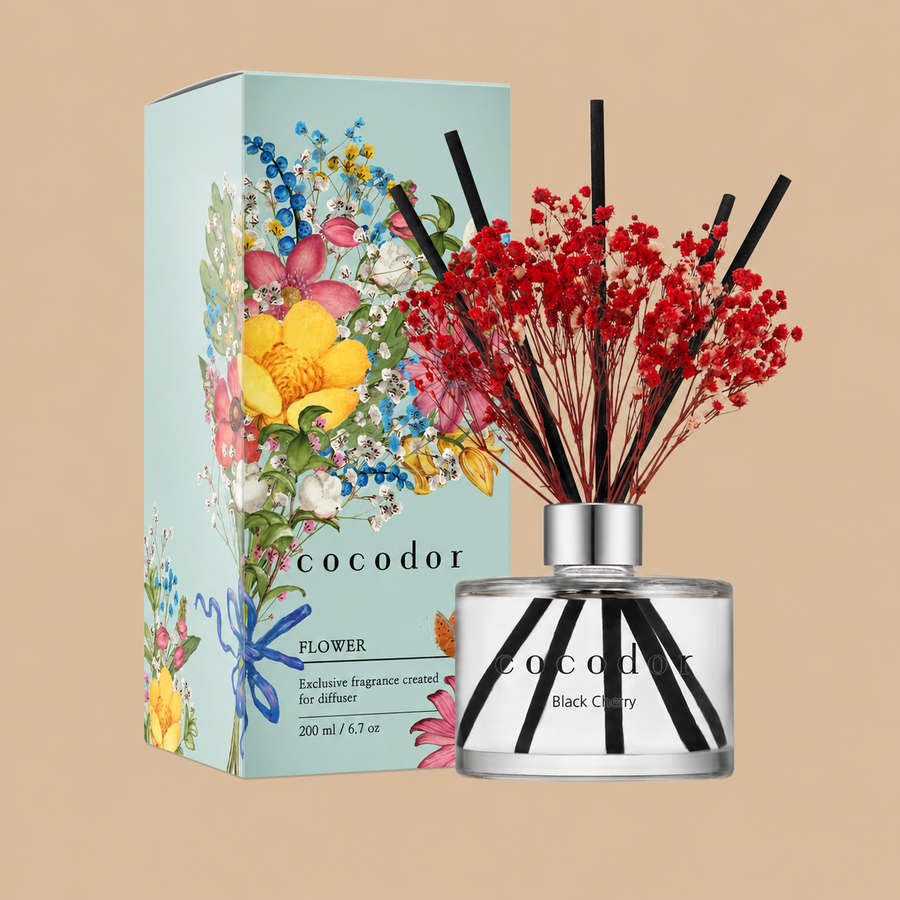 COCODOR Black Cherry Flower Reed Diffuser – 200ml