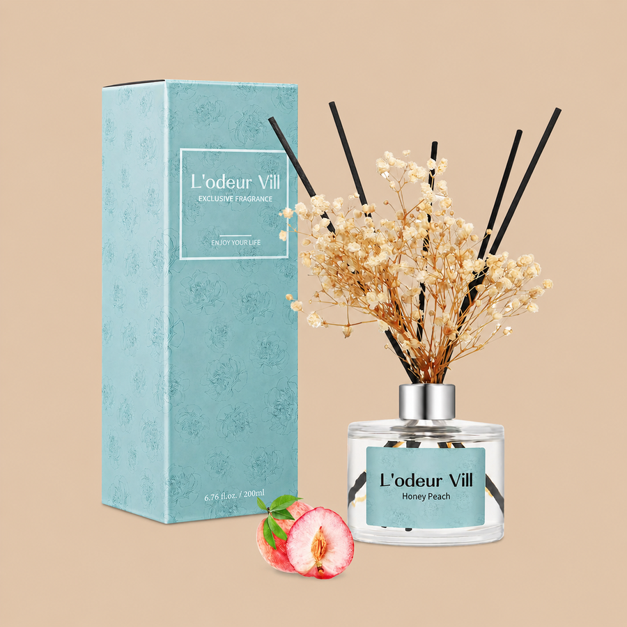 L'odeur Vill Honey Peach Reed Diffuser Set – 200ml