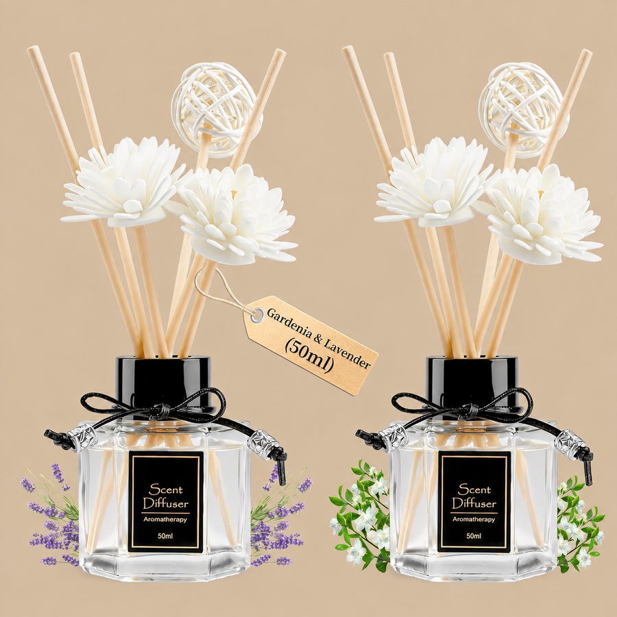 Lavender & Gardenia Reed Diffuser Set of 2 – 2 x 50ml