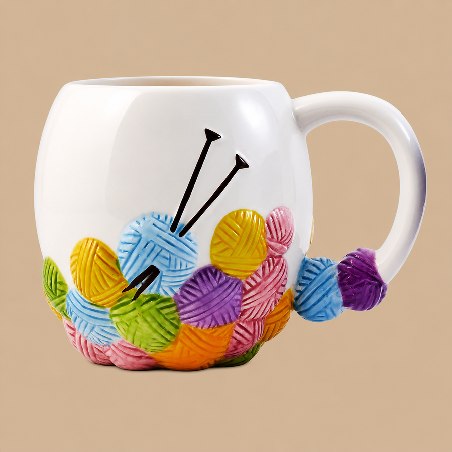 “Sew Thirsty” Knitting Yarn Novelty Mug – 500ml
