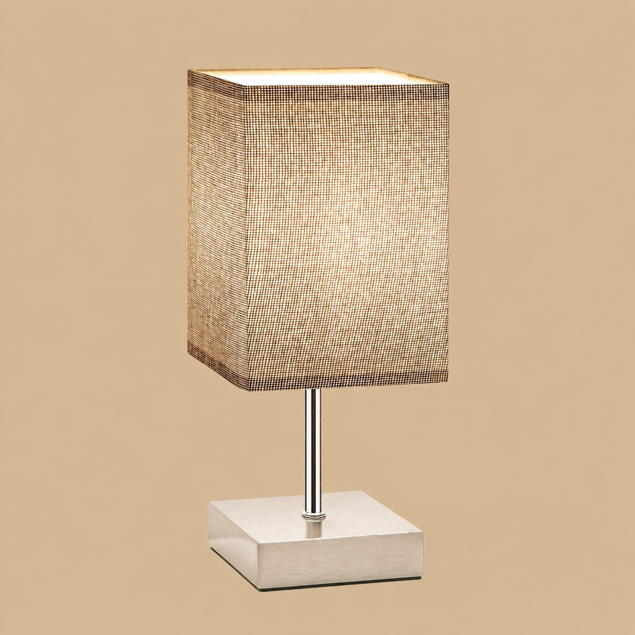 3-Way Touch Bedside Lamp with Flaxen Fabric Shade