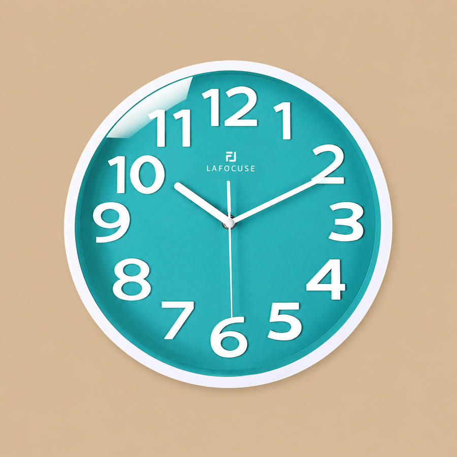 Lafocuse Teal Silent Wall Clock – 12 Inch
