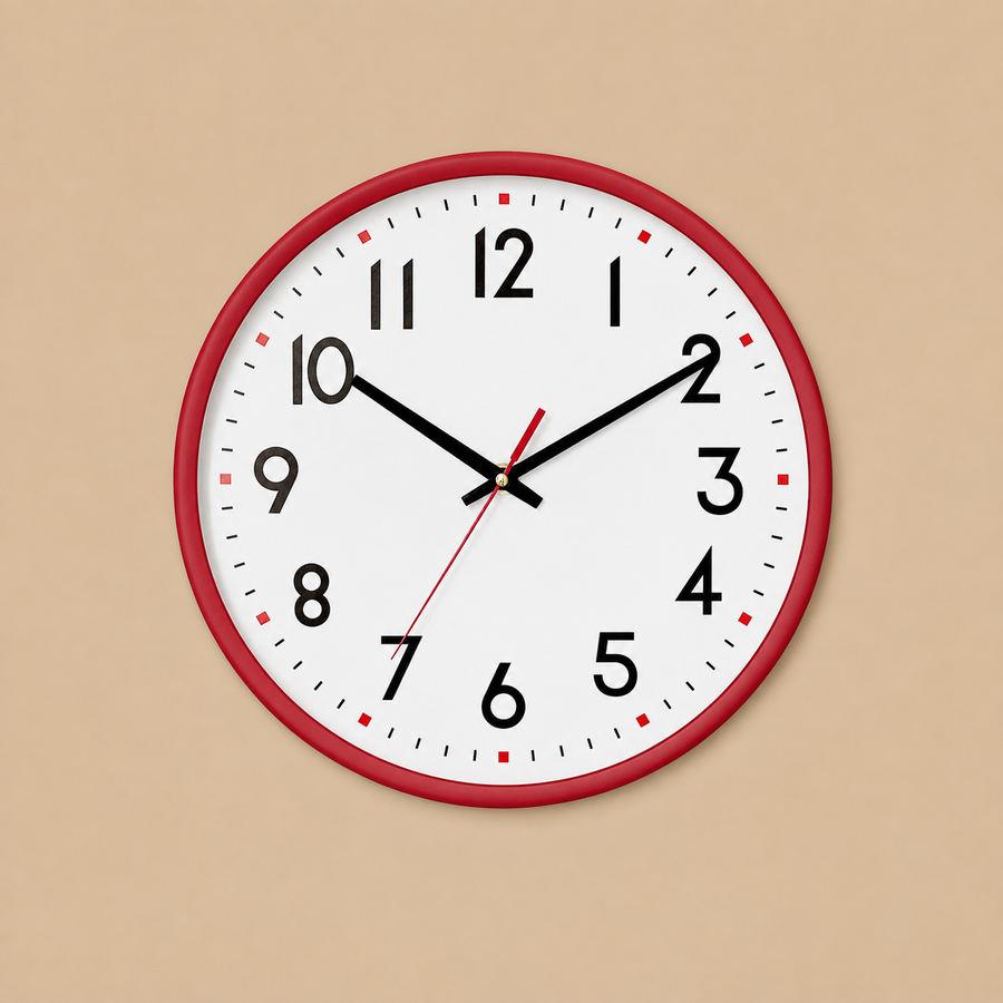 Red Silent Wall Clock – 8 Inch