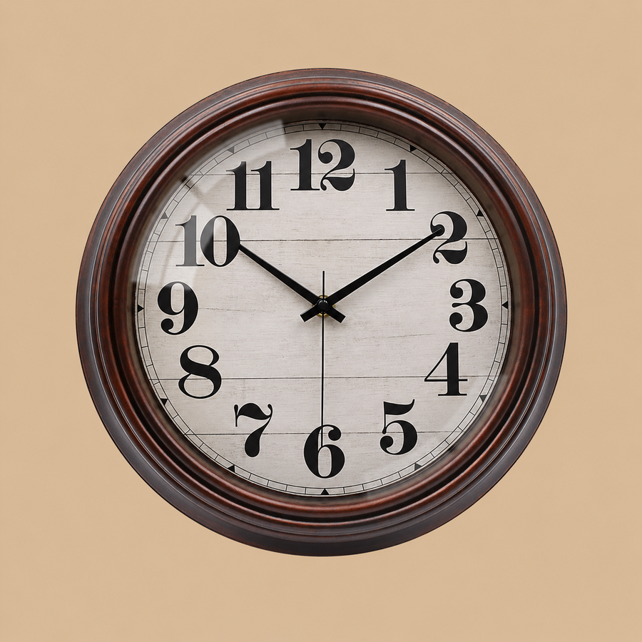 VIKMARI Vintage  Brown Kitchen Wall Clock – 12 Inch