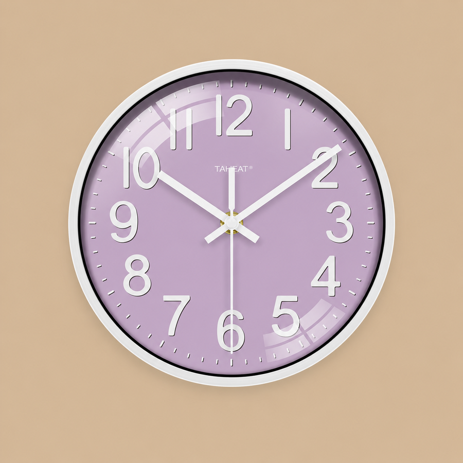 TAHEAT Purple Silent Kids Wall Clock – 8 Inch