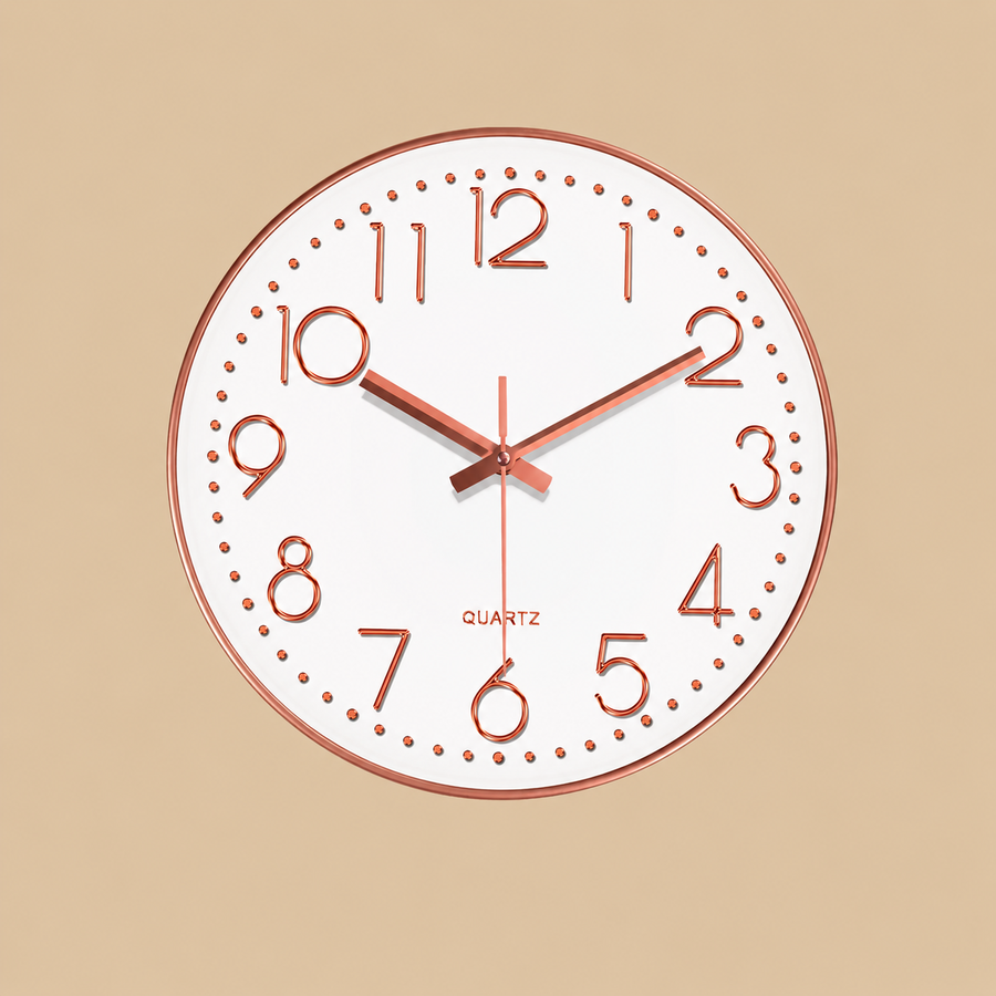 Rose Gold Silent Wall Clock – 20cm