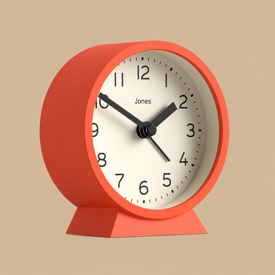 Jones Clocks Midnight Mini Alarm Clock – Pumpkin Orange