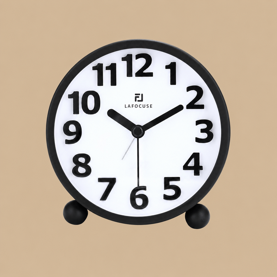 Lafocuse Black Silent Alarm Clock – 4 Inch