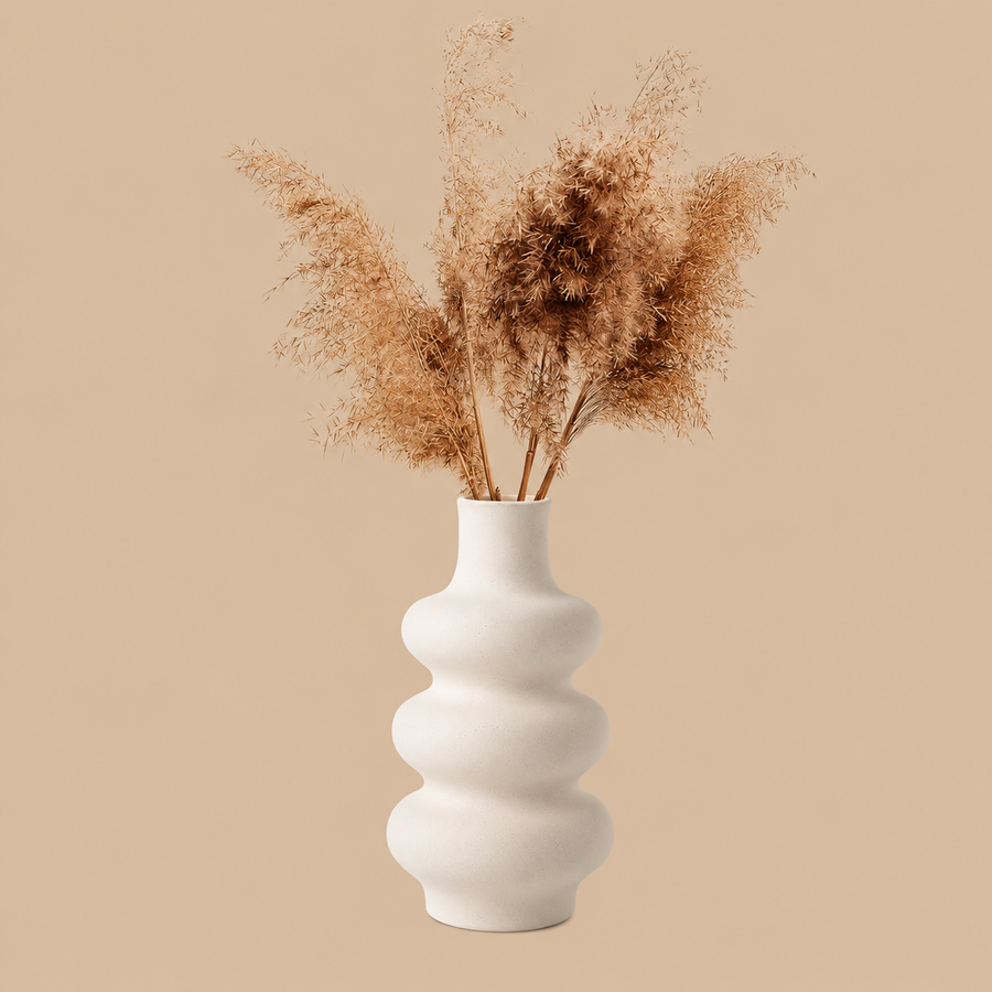 Modern White Wavy Ceramic Vase