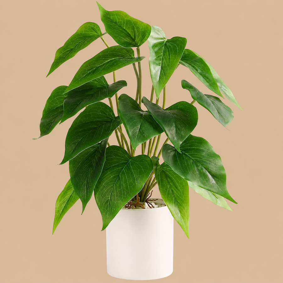 Artificial Pothos Plant with White Ceramic Pot