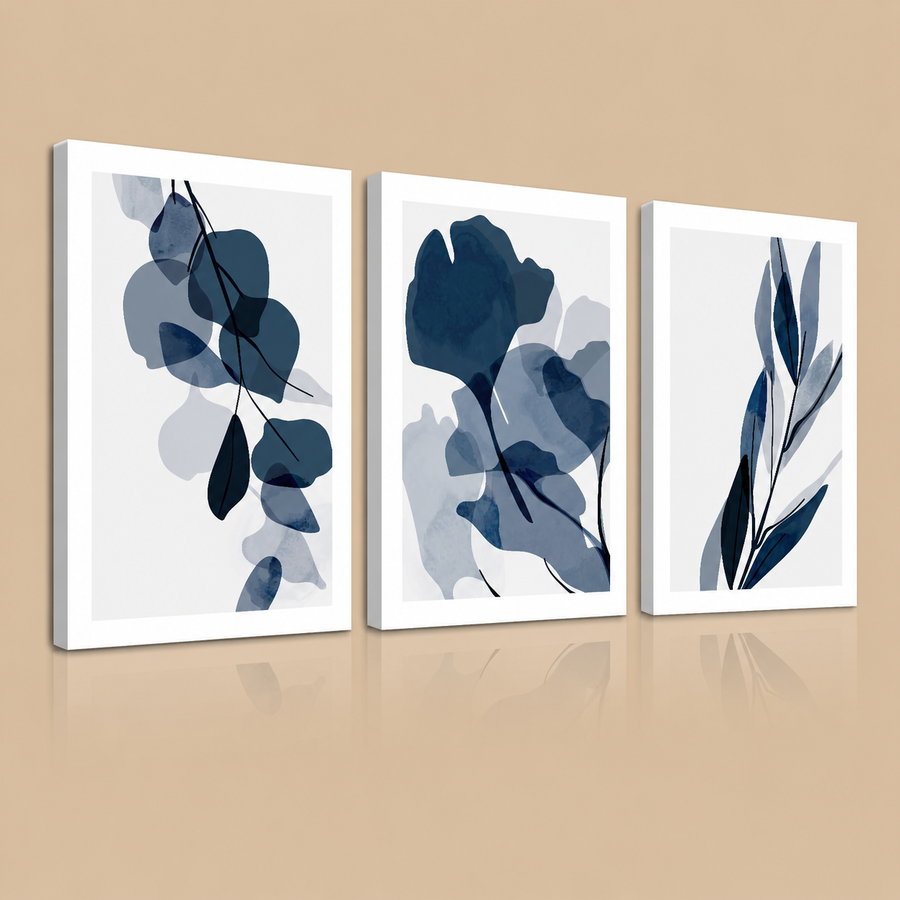 Abstract Flower Framed Wall Art – Set of 3, 12 x 16 Inch
